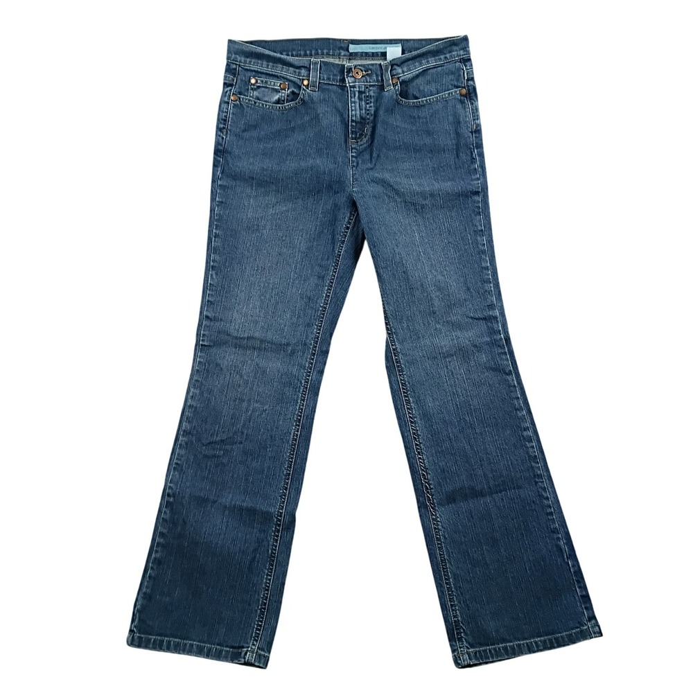 DKNY Jeans Bootcut Womens 12 33X31 Blue Y2K Denim Mid Rise Streetwear Relaxed